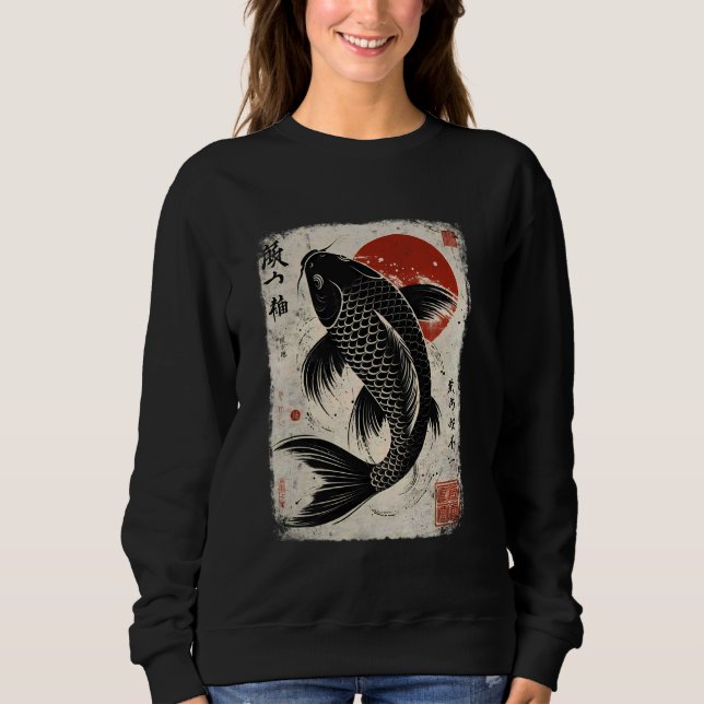 Japansk koi Carp Perseverance Koi Fish Sakura Nis T Shirt (Framsida)
