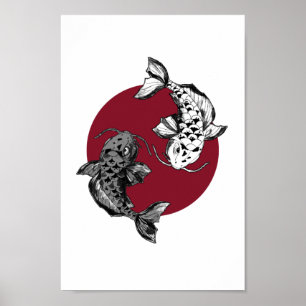 Japansk Koi Circle Poster
