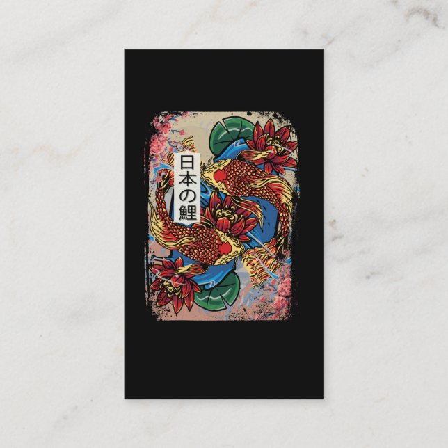 Japansk koi Fish Art Fish Farmer Aquaculture Visitkort (Framsida)