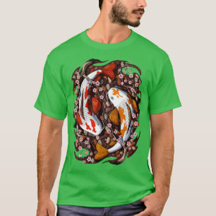 Japansk Koi Fish Cherry-Blommar T Shirt