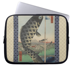Japansk koi Fish Festival Flagga Antique Laptop Sleeve
