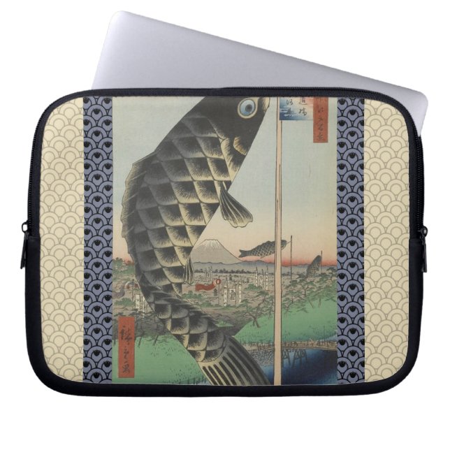 Japansk koi Fish Festival Flagga Antique Laptop Sleeve (Framsidan)