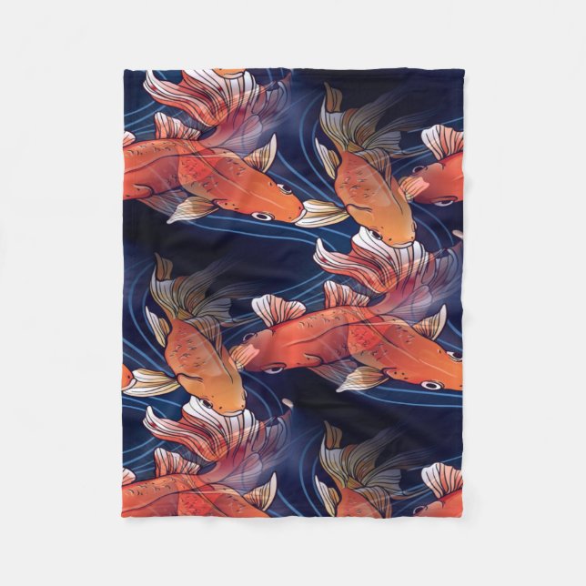 Japansk koi Fish Fleecefilt (Framsidan)