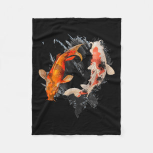 Japansk koi Fish I Koi Carp Pond Japan Tattoo Fleecefilt
