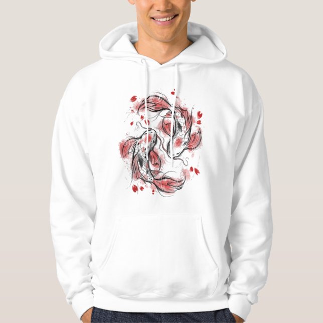 Japansk koi Fish I Koi Carp Pond Japan Tattoo Hoodie (Framsida)