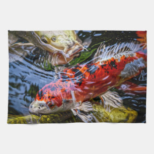 Japansk koi Fish Pond Kökshandduk