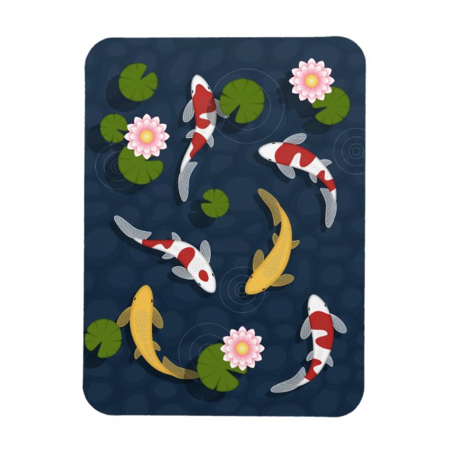 Japansk koi Fish Pond Magnet (Vertikal)