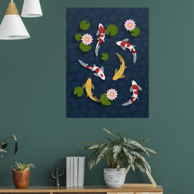 Japansk koi Fish Pond Poster (Vardagsrum 1)