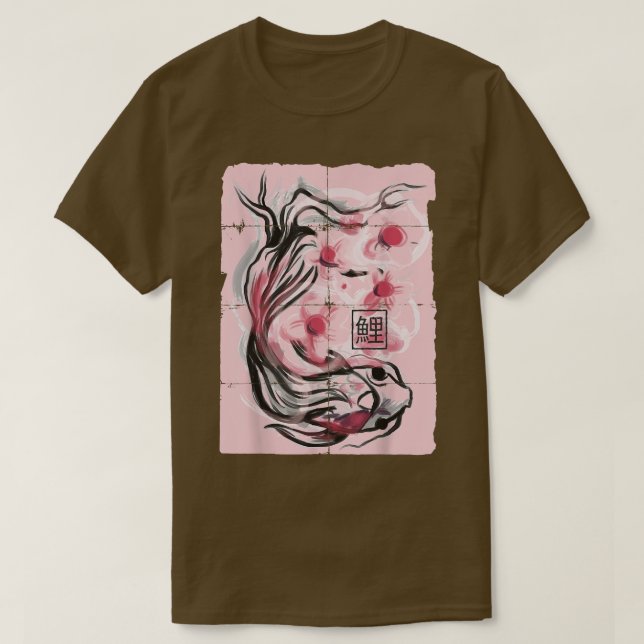Japansk koi Fish Sakura Cherry Blommar Graphic T Shirt (Design framsida)