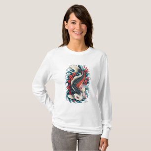 Japansk Koi Fisk Konst Långärmad T Shirt