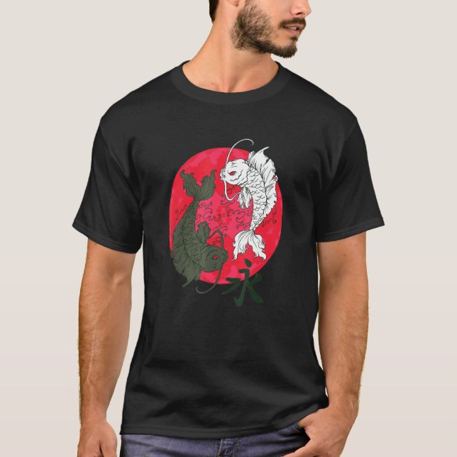 Japansk Koi-fisk-målning T Shirt (Framsida)