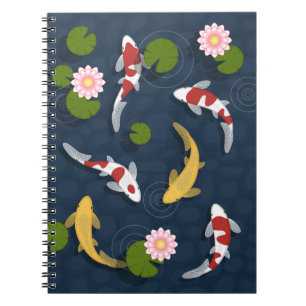 Japansk Koi Fiskdamm 2 Anteckningsbok