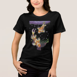 Japansk Koi-fiskdamm Illustration Estetik T Shirt