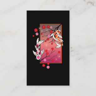 Japansk koi Flower Art Visitkort