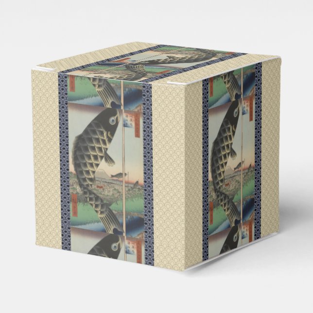 Japansk koi Hiroshige Fish Festival Flagga Presentaskar (Framsidan Sidan)