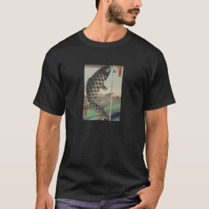 Japansk koi Hiroshige Fish Festival Flagga Tee