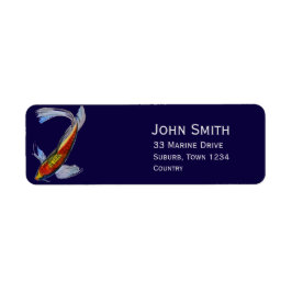 Japansk koi originalkonstfisk returadress etikett