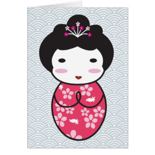 Japansk Kokeshi Doll OBS Kort