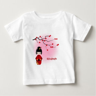 Japansk kokeshi doll sakura namn flicka-skjorta tee