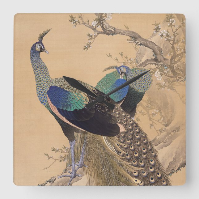 Japansk konsmur fyrkantig klocka (Framsida)