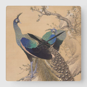 Japansk konsmur fyrkantig klocka