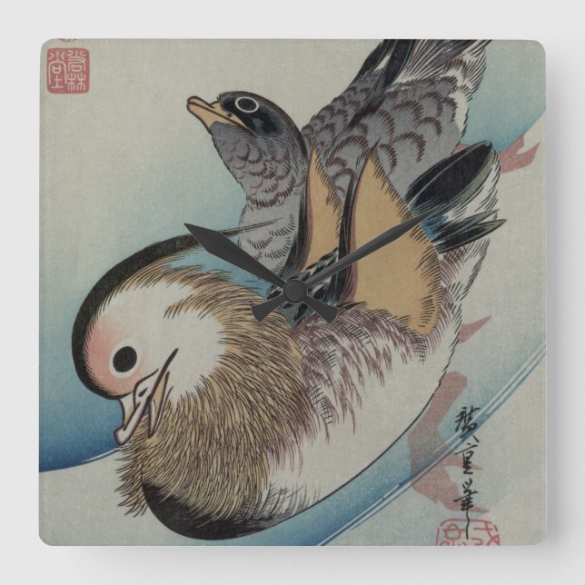 Japansk konsmur fyrkantig klocka (Framsida)