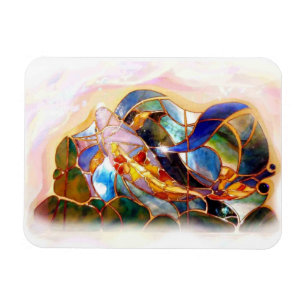 Japansk konst böjliga Mabnet för Glass Koi fisk Magnet