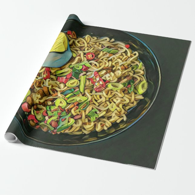 Japansk konst för Food Älskare Presentpapper (Utrullad)