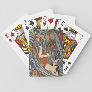 Japansk konst för vintage - Tamatori drake Casinokort