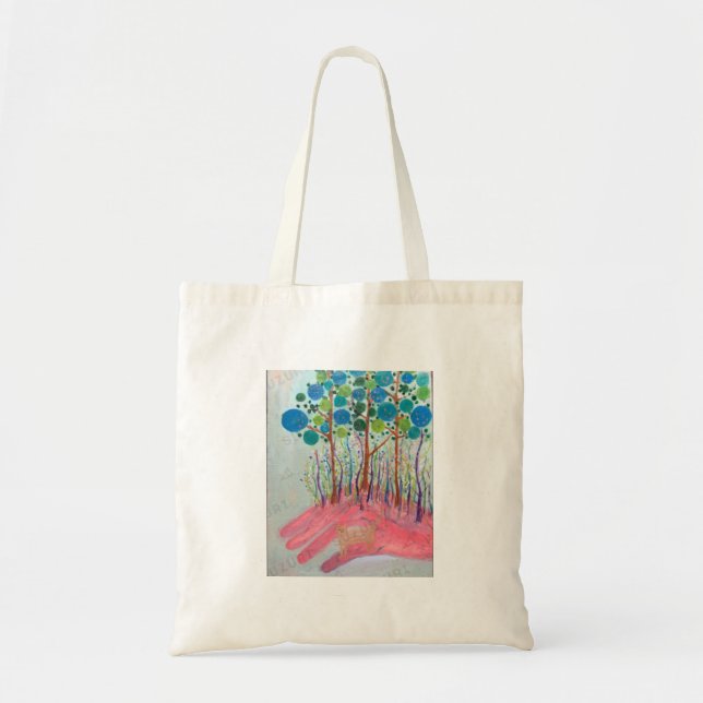 Japansk konst handledbag - Skog oljemålning Tygkasse (Framsidan)