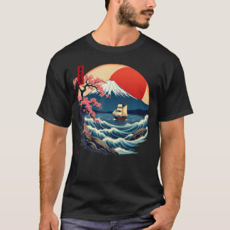 Japansk konst i japansk stil Kanagawa Mount Fuji T Shirt