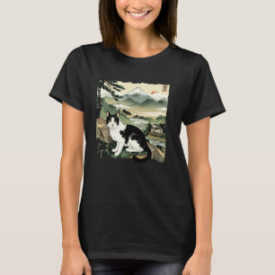Japansk konst Katten Naturälskare Mount Fuji Katt  T Shirt