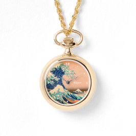 Japansk konst och Underbar våg av Kanagawa/Japan F Armbandsur