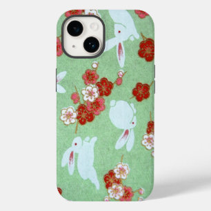 Japansk konst - Sakuras och kaniner iPhone 14 Fodr