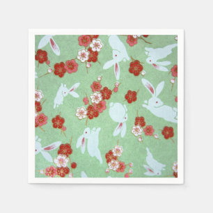 Japansk konst - Sakuras och kaniner Pappra blöjor Pappersservett