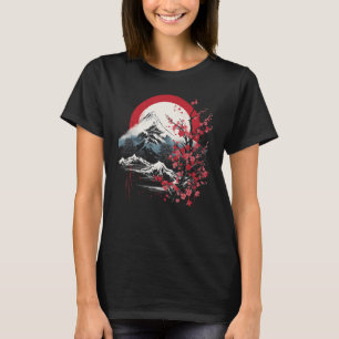 Japansk konstmontering Fuji Cherry Blommar Japan A T Shirt