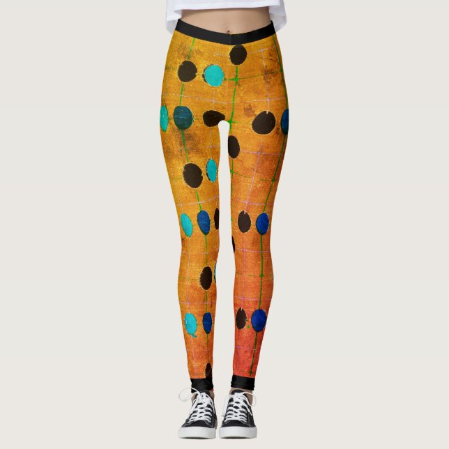 JAPANSK KONSTNÄR KORIN MÖNSTER TRYCKTA LEGGINGS (Framsida)