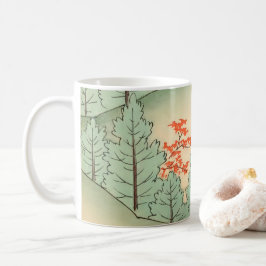 Japansk konstnärlig illustration träd te kaffemugg