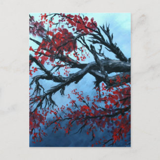 japansk körsbärsblomma blommar träd oriental art vykort