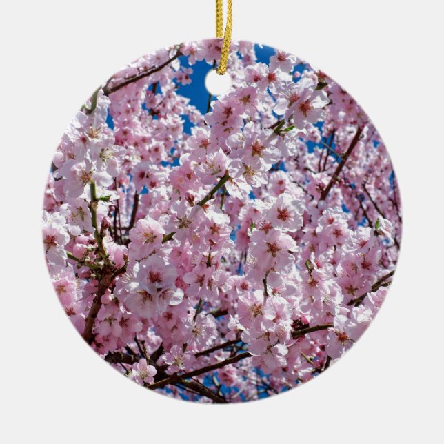 Japansk körsbärsblomma julgransprydnad keramik (Framsidan)