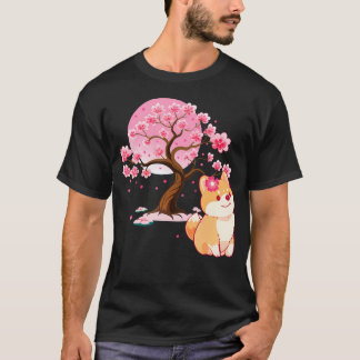 Japansk körsbärsblommande Shiba Inu Sakura-blomma T Shirt