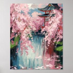 Japansk körsbärsBlommar Poster