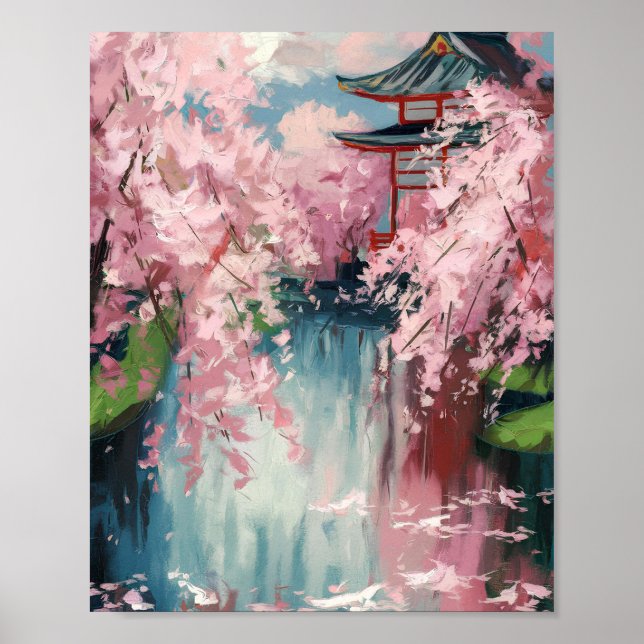 Japansk körsbärsBlommar Poster (Framsidan)