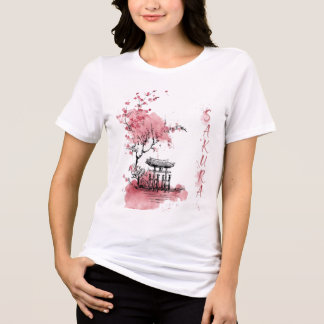 japansk körsbärsblomssakura-grind t-shirt
