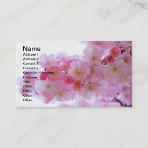 Japansk körsbärsröd trädblomma visitkort
