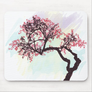 Japansk körsbärsröd trädblommar Mousepad Musmatta