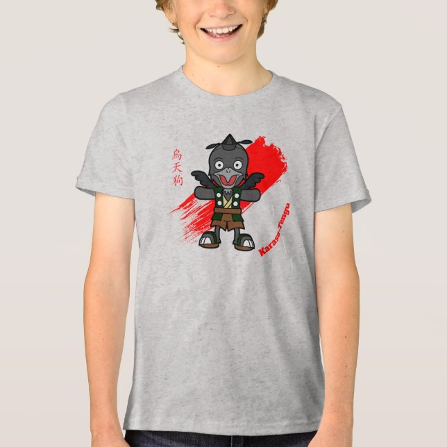 Japansk Kråka Tengu Yokai T-shirt (Framsida)
