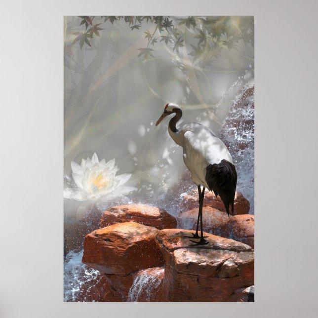 Japansk kran "Longevity" Poster (Framsidan)