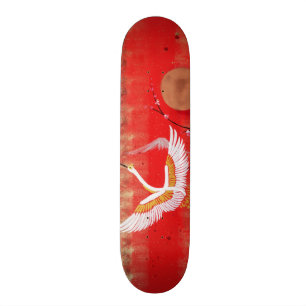 Japansk kranfärgad sol japansk sakurarröd målni mini skateboard bräda 18,5 cm