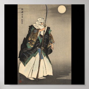 Japansk krigaremålning. Circa 1922 Poster